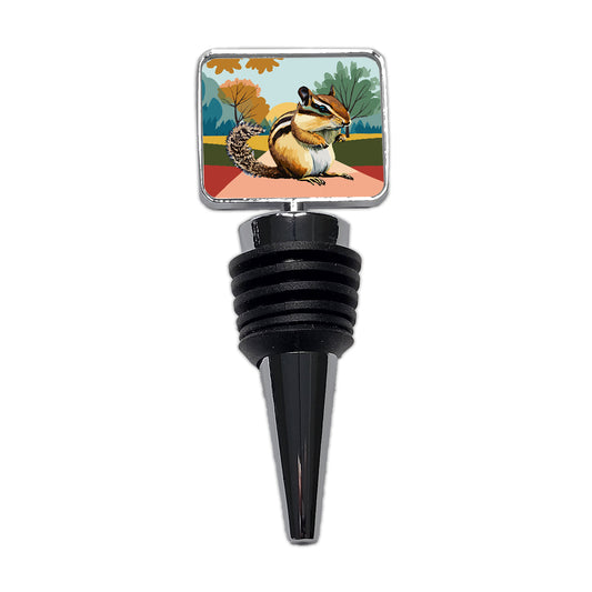 Chipmunk Watercolor Wine Bottle Stopper