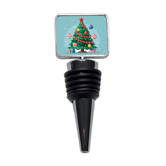Christmas Patriotic Tree Ornaments Subtle Wine Bottle Stopper