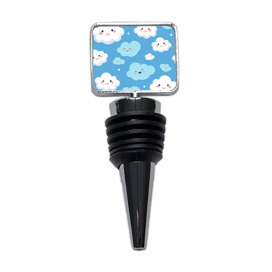 Clouds Happy Smiling Cute Pattern Wine Bottle Stopper