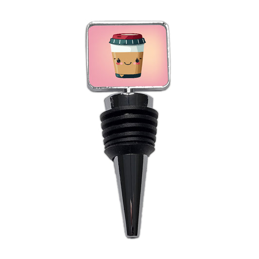 Coffee Travel Mug Smiling Wine Bottle Stopper