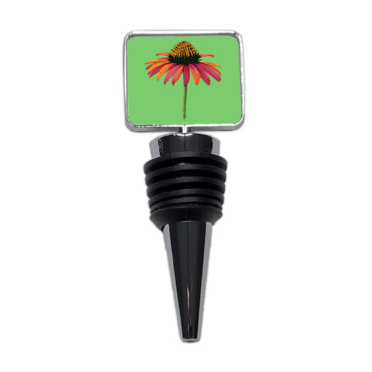 Coneflower Flower Watercolor Wine Bottle Stopper