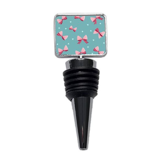 Coquette Pink Bows Scattered Wine Bottle Stopper