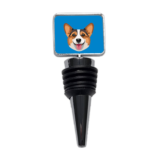 Corgi Dog Face Cute Wine Bottle Stopper
