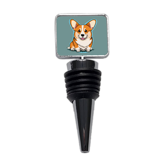 Corgi Dog Sitting Wine Bottle Stopper
