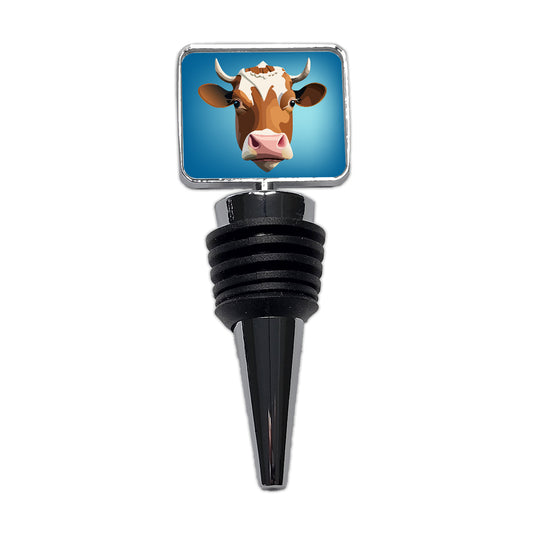 Cow Face Funny Wine Bottle Stopper