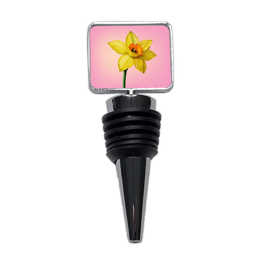 Daffodil Watercolor Yellow Wine Bottle Stopper