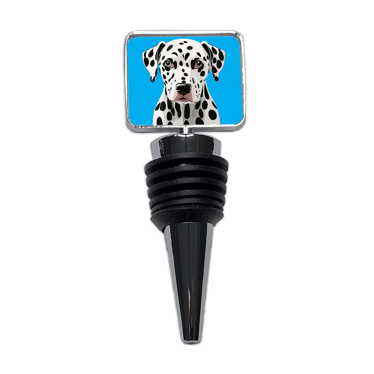 Dalmatian Dog Head Staring Wine Bottle Stopper