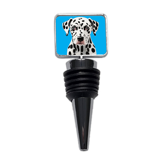 Dalmatian Dog Head Staring Wine Bottle Stopper