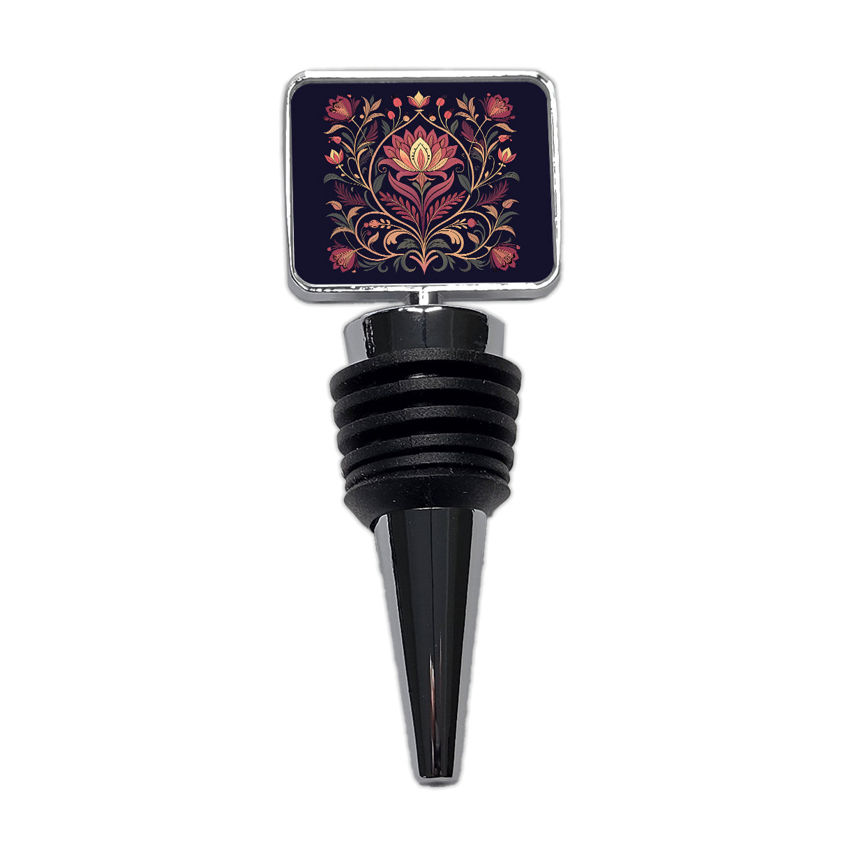 Dark Floral Art Nouveau Flowers Elegant Wine Bottle Stopper