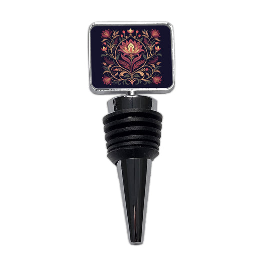 Dark Floral Art Nouveau Flowers Elegant Wine Bottle Stopper