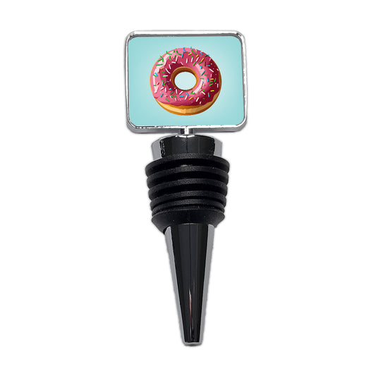 Donut Pink Sprinkles Wine Bottle Stopper