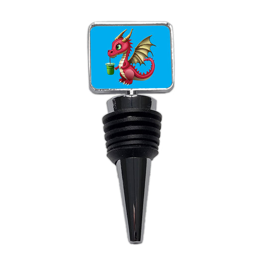Dragon Drinking Boba Tea Funny Wine Bottle Stopper