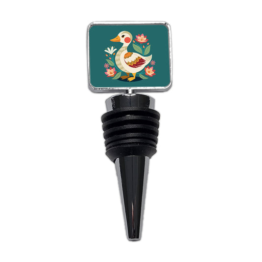 Duck Floral Flowers Wine Bottle Stopper