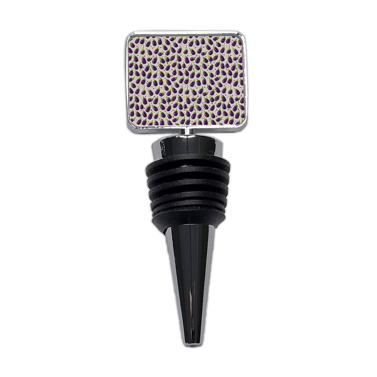 Eggplants Egg Plants Vegetables Scattered Pattern Wine Bottle Stopper