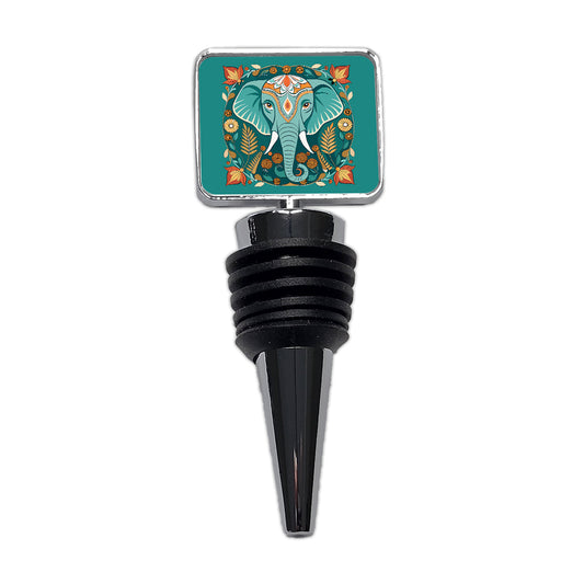 Elephant Floral Art Nouveau Flowers Elegant Wine Bottle Stopper