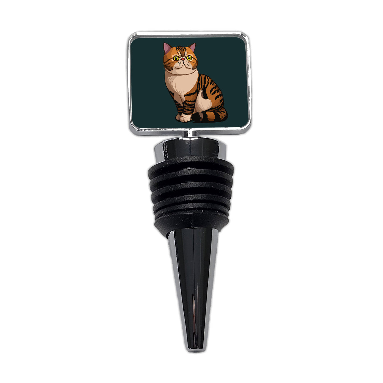 Exotic Shorthair Cat Sitting Wine Bottle Stopper