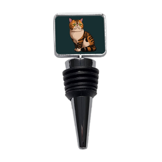 Exotic Shorthair Cat Sitting Wine Bottle Stopper