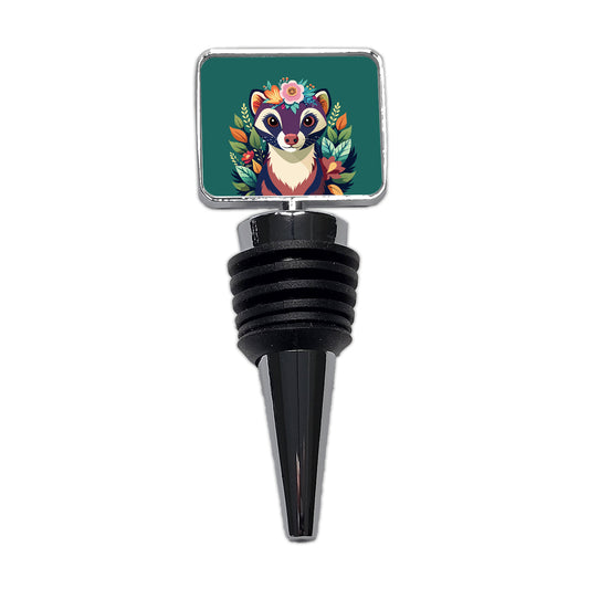 Ferret Head Floral Flowers Wine Bottle Stopper