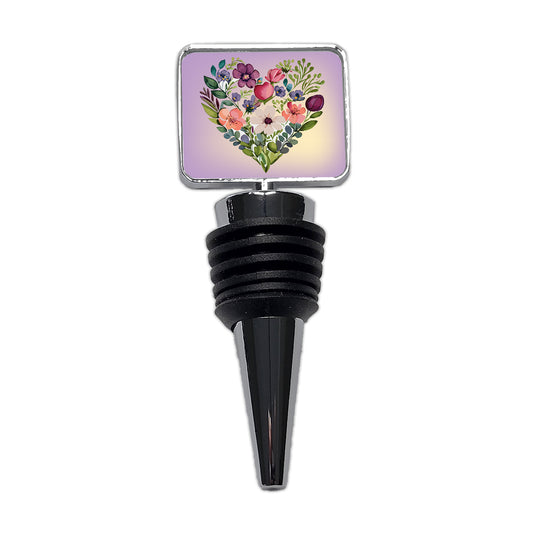 Flower Heart Floral Elegant Wedding Wine Bottle Stopper