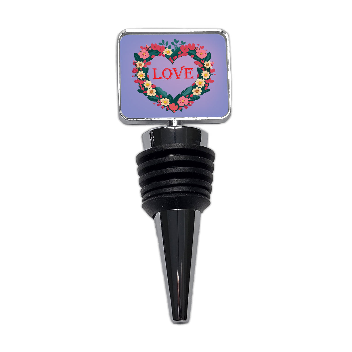 Flower Heart Love Wreath Floral Wedding Beautiful Wine Bottle Stopper