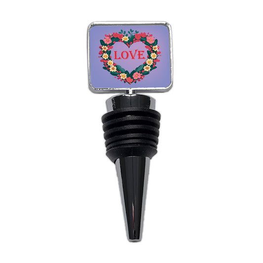 Flower Heart Love Wreath Floral Wedding Beautiful Wine Bottle Stopper