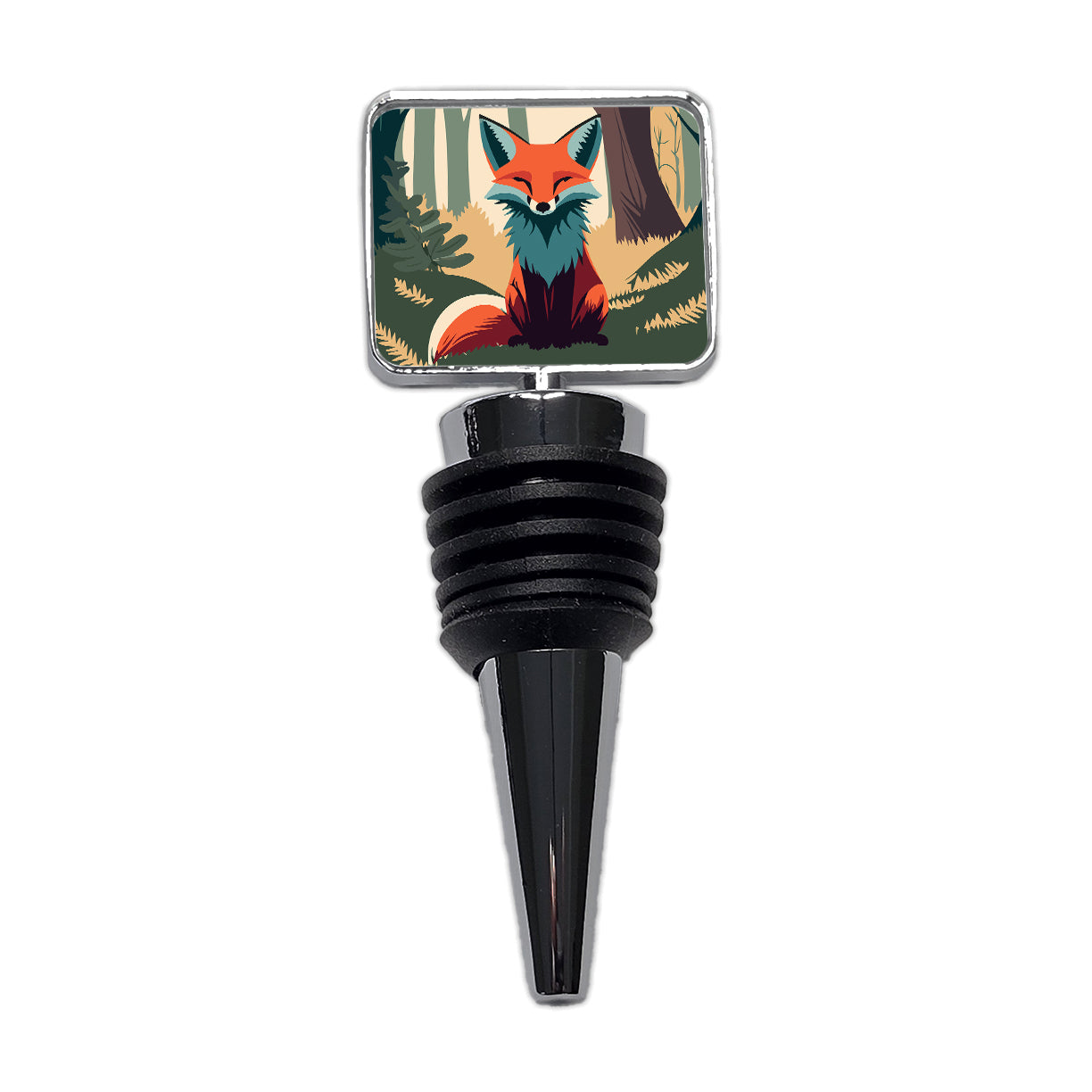 Fox in Forest Woodland Wilderness Wine Bottle Stopper