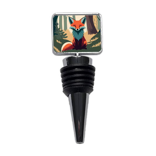 Fox in Forest Woodland Wilderness Wine Bottle Stopper