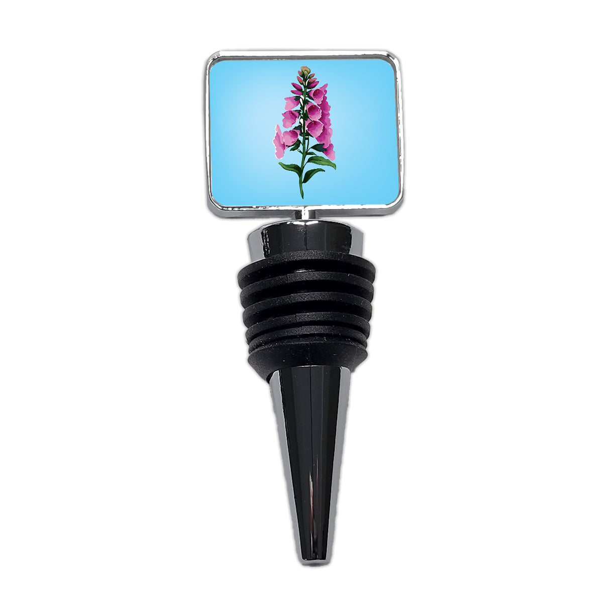 Foxglove Flowers Watercolor Wine Bottle Stopper