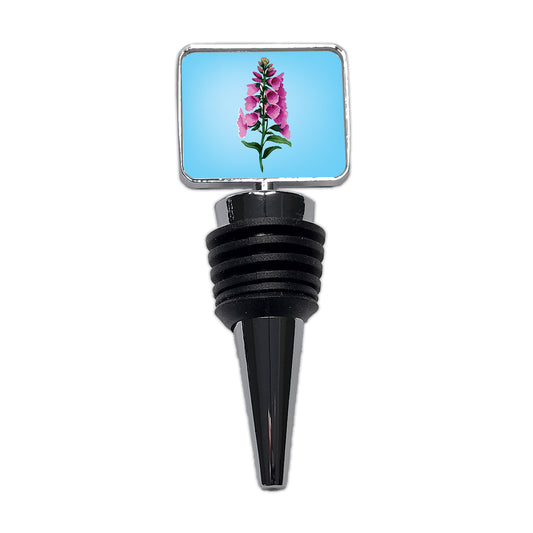 Foxglove Flowers Watercolor Wine Bottle Stopper