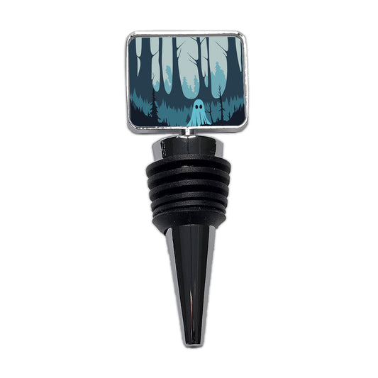 Ghost in Forest Woodland Cute Spooky Wine Bottle Stopper