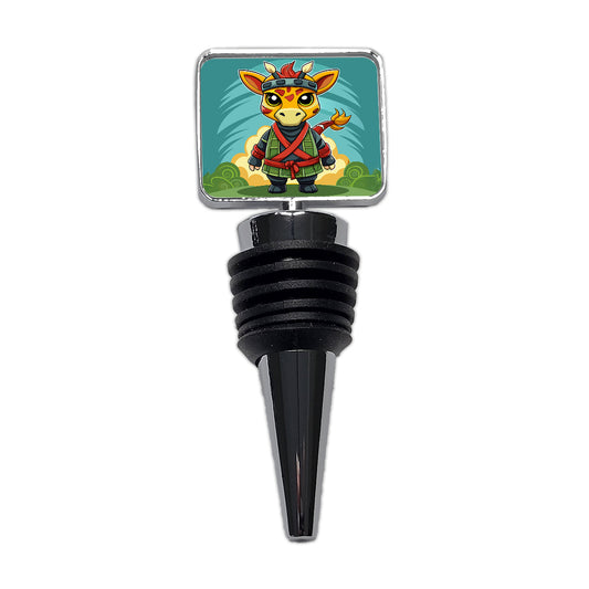 Giraffe Ninja Fighter Funny Wine Bottle Stopper