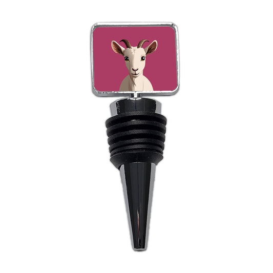 Goat Head Staring Cute Wine Bottle Stopper