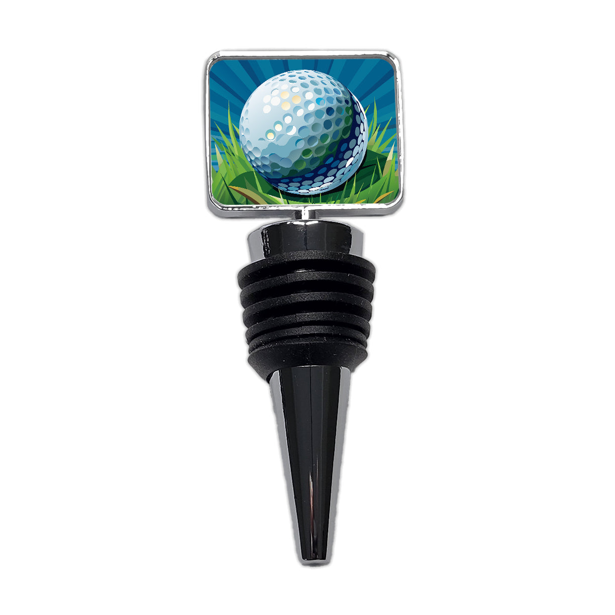 Golf Ball on Grass Sport Wine Bottle Stopper