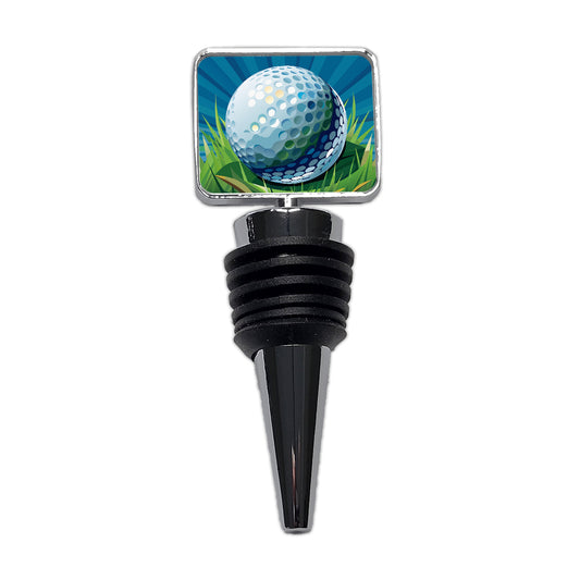 Golf Ball on Grass Sport Wine Bottle Stopper