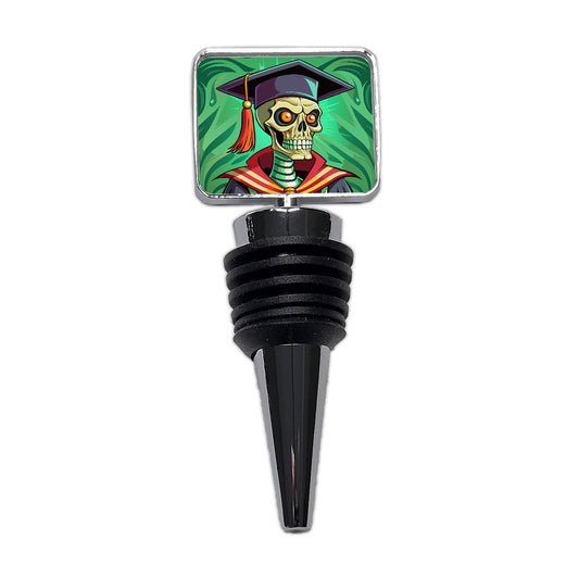 Graduate Skeleton Scary Graduation Wine Bottle Stopper