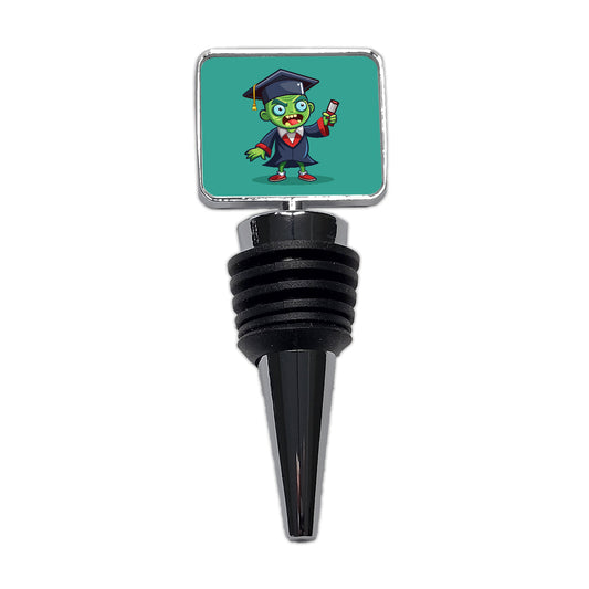 Graduate Zombie Graduation Cartoon Wine Bottle Stopper