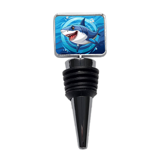Great White Shark in Ocean Wine Bottle Stopper