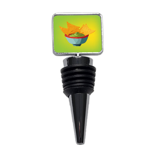 Guacamole and Tortilla Chips Wine Bottle Stopper
