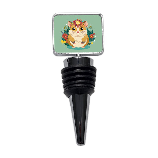 Hamster Floral Flowers Wine Bottle Stopper