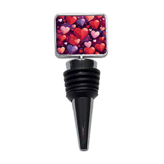 Hearts Scattered Love Valentines Anniversary Wedding Wine Bottle Stopper