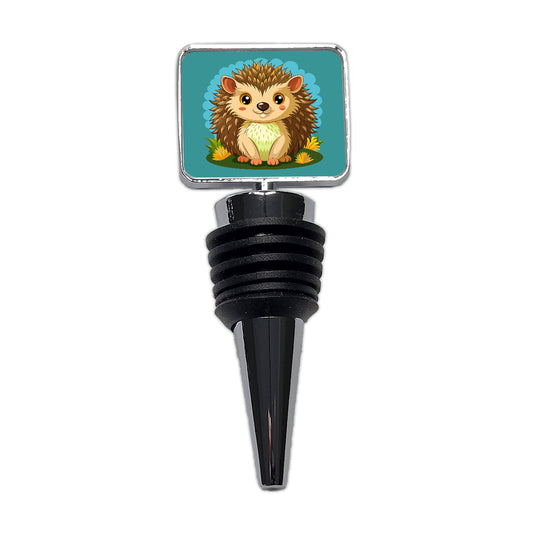 Hedgehog Smiling Cute Wine Bottle Stopper