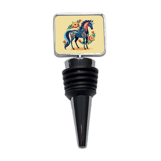 Horse Floral Flowers Cottagecore Country Western Wine Bottle Stopper