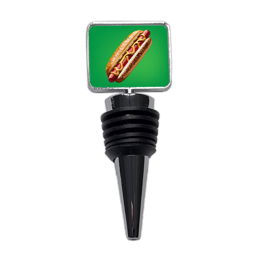 Hotdog Hot Dog Bun Mustard Wine Bottle Stopper
