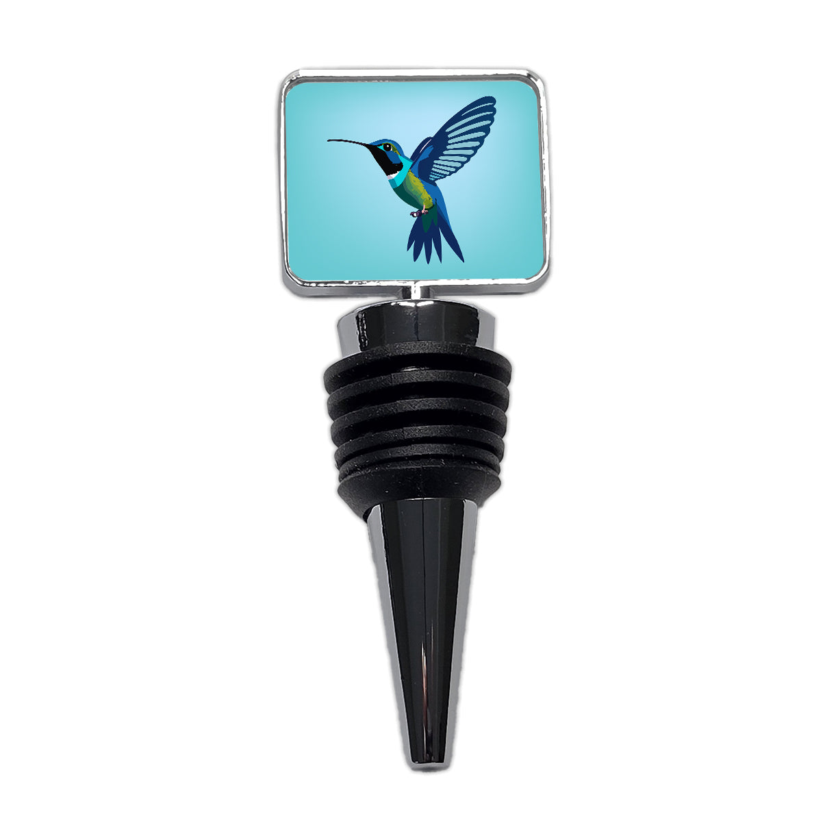 Hummingbird Blue Wine Bottle Stopper