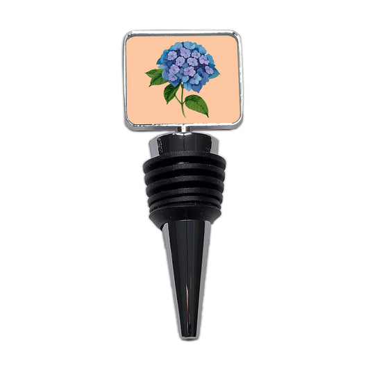 Hydrangea Flower Blue Wine Bottle Stopper