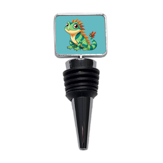 Iguana Lizard Cute Wine Bottle Stopper