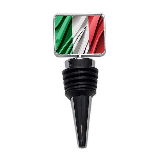 Italy Italian Flag Waving Wine Bottle Stopper