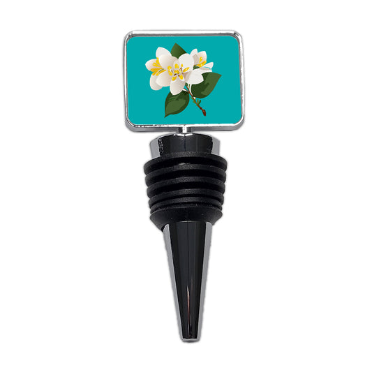 Jasmine White Flowers Wine Bottle Stopper