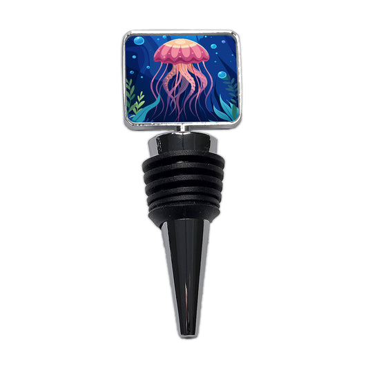 Jelly Fish in Ocean Wine Bottle Stopper
