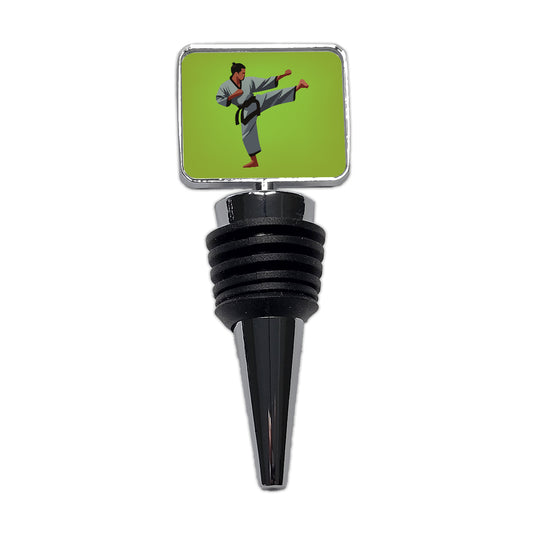 Karate Man Kick Wine Bottle Stopper